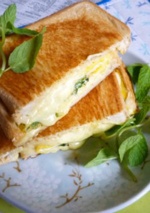ミント･チーズオムレツのホットサンド-レシピのメイン写真