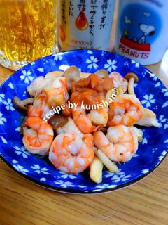 エビと笹身の梅肉炒め煮♪-レシピのメイン写真