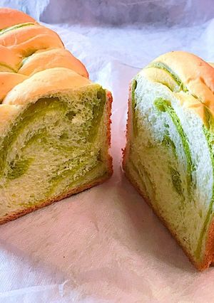 抹茶の三つ編み食パン-レシピのメイン写真
