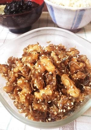 朝ごはんのお供に♪クルミとしらすの佃煮-レシピのメイン写真