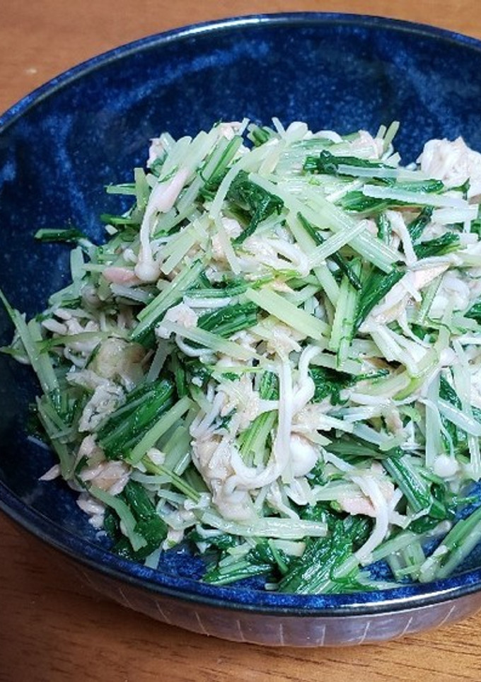 すぐできる！水菜とえのきのポン酢和え-レシピのメイン写真