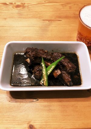 簡単！骨付き豚×鎮江黒酢煮込み-レシピのメイン写真