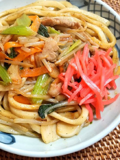 モヤシで絶品焼きうどん-レシピのメイン写真