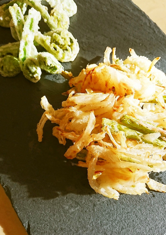こごみ玉ねぎ紅生姜のかき揚げ-レシピのメイン写真
