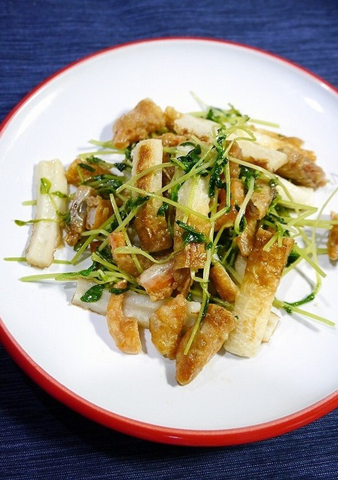 簡単！豆苗と海老竹輪の中華炒め-レシピのメイン写真