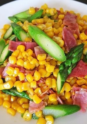 アスパラベーコンのコーン炒め⭐お弁当に-レシピのメイン写真