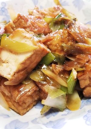 ☆厚揚げと長ネギの照り焼き炒め☆-レシピのメイン写真
