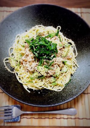 簡単ランチ！納豆ツナとアボカドのパスタ-レシピのメイン写真