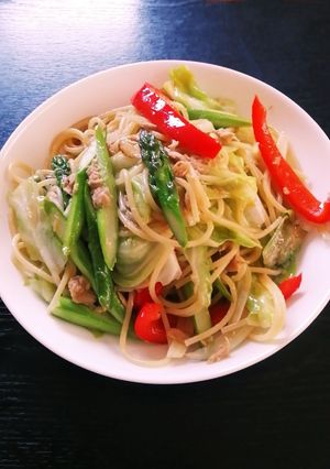 ツナと春野菜のパスタ-レシピのメイン写真