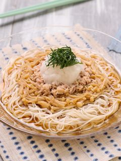 手作りなめ茸のぶっかけツナおろしそうめん-レシピのメイン写真