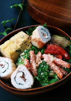 女子弁当　鶏ささみ肉の梅しそ巻き-レシピのメイン写真
