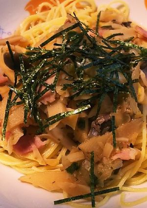 タケノコとベーコンの和風スパゲッティー-レシピのメイン写真