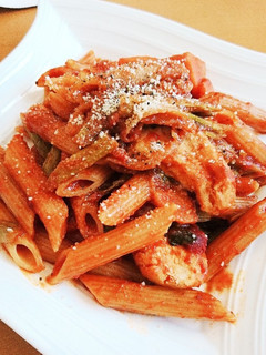 鶏肉とアスパラのトマト煮込みパスタ-レシピのメイン写真
