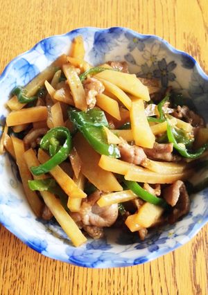 新じゃがとピーマン豚肉オイスター炒め-レシピのメイン写真