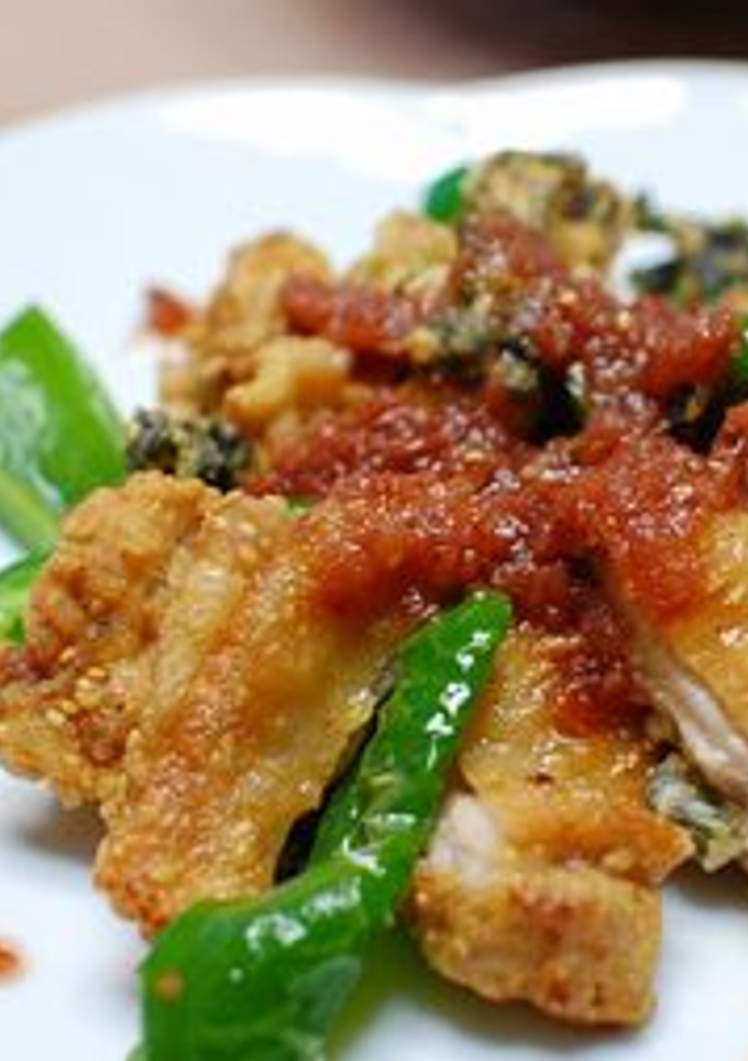 ごまと海苔のから揚げ*梅ソース-レシピのメイン写真