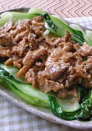 シャキっと青梗菜が美味しい！豚肉炒め-レシピのメイン写真
