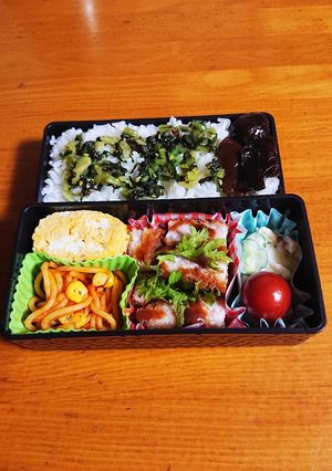 今日はお惣菜の豚カツを使ったお弁当です-レシピのメイン写真