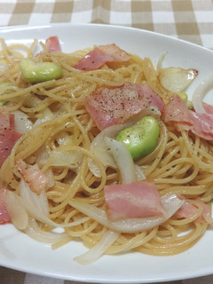 そら豆とベーコンの醤油バターパスタ-レシピのメイン写真
