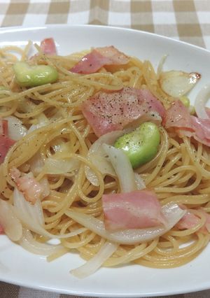 そら豆とベーコンの醤油バターパスタ-レシピのメイン写真