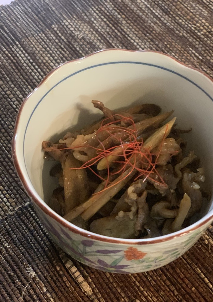 牛肉とごぼうとしめじのしぐれ煮風-レシピのメイン写真