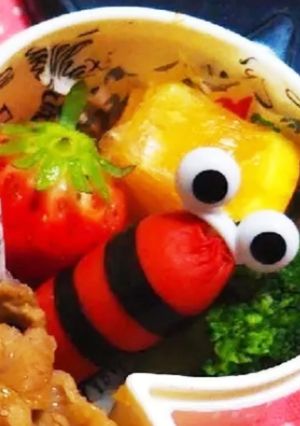 お弁当に☆海苔でしましまウインナー-レシピのメイン写真