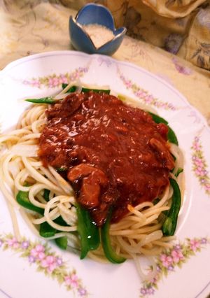 野菜入りボロネーゼソースとスパゲッティ-レシピのメイン写真