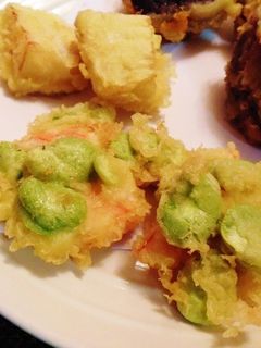 ぷりぷりほっくり空豆と海老のかき揚げ♪-レシピのメイン写真