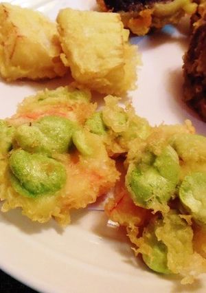 ぷりぷりほっくり空豆と海老のかき揚げ♪-レシピのメイン写真