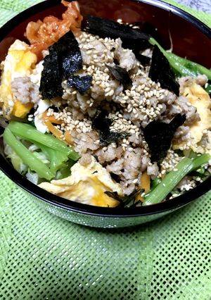 鶏ミンチの野菜たっぷりビビンバ-レシピのメイン写真