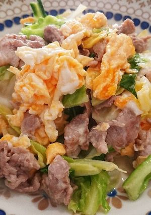 春キャベツと豚肉と卵の中華マヨネーズ炒め-レシピのメイン写真