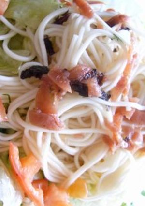 夏日のランチ　素麺サラダ＠梅ドレ-レシピのメイン写真