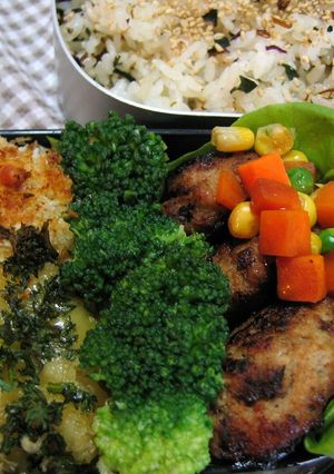 お弁当：チキングラタン＆ハンバーグ-レシピのメイン写真