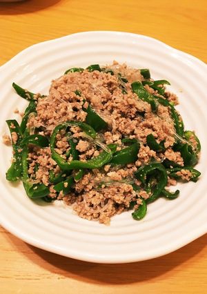 ピーマン春雨ひき肉簡単塩炒め-レシピのメイン写真