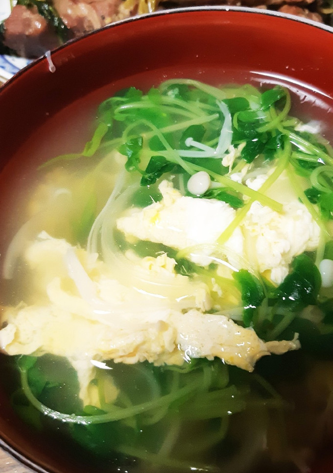 豆苗とえのきのスープ-レシピのメイン写真