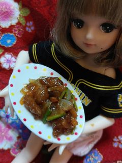 リカちゃんサイズ♡ヤクルト酢豚ꕤ*.゚-レシピのメイン写真