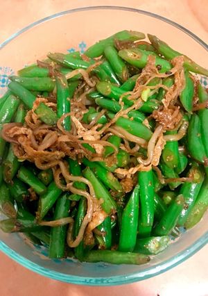 インゲンと白滝と油揚げの七味ごま油炒め-レシピのメイン写真
