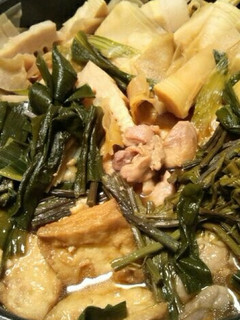 竹の子と葉玉ねぎと鶏肉のすき焼き-レシピのメイン写真