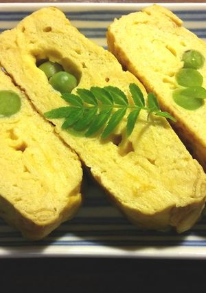 グリンピースのだし巻き卵-レシピのメイン写真