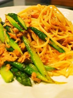 アスパラとツナの和風パスタ-レシピのメイン写真