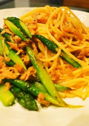 アスパラとツナの和風パスタ-レシピのメイン写真