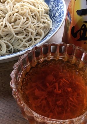 簡単、流水麺そば＆なめたけ入り麺つゆ-レシピのメイン写真