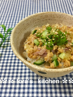 漬物deアレンジ無限大☘️納豆ど〜ん!-レシピのメイン写真