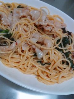 ☆超簡単☆豚肉とほうれん草の和風パスタ-レシピのメイン写真