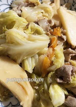 キャベツと豚肉、タケノコの炒め物-レシピのメイン写真