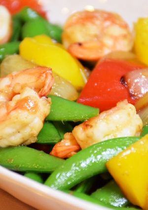 スナップエンドウと海老と野菜炒め-レシピのメイン写真