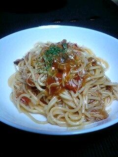 蟹たっぷり♪にんにくトマトパスタ♪-レシピのメイン写真