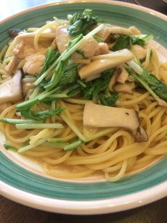 鶏ささみとエリンギと水菜の和風パスタ♪-レシピのメイン写真