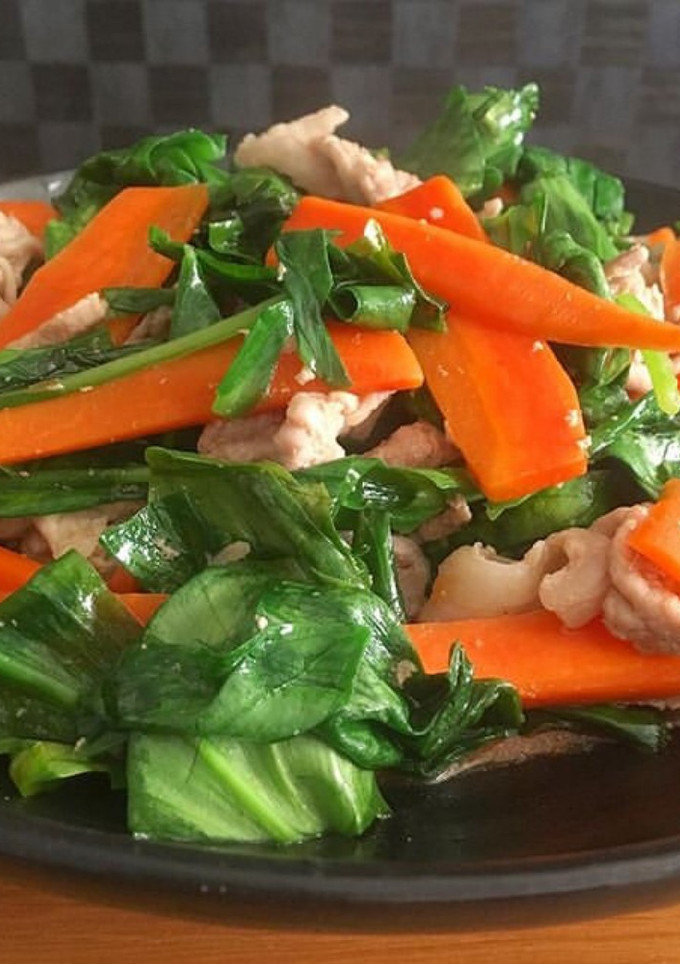 簡単♪行者にんにくと豚肉の炒め物❀-レシピのメイン写真