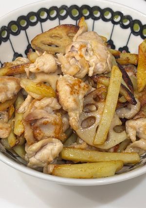 【減塩】豚肉と根菜のカレー炒め-レシピのメイン写真