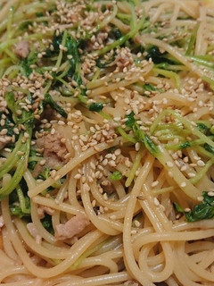 ツナと豆苗の和風パスタ-レシピのメイン写真